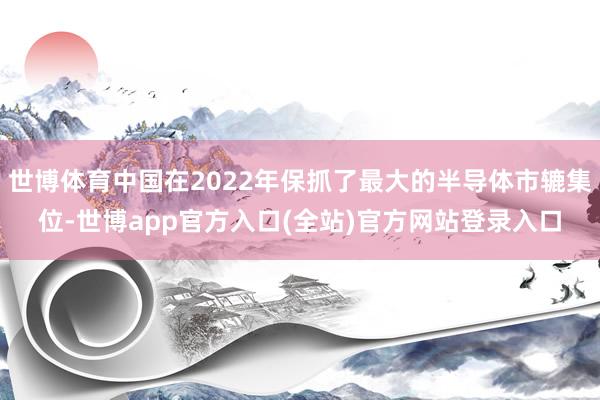 世博体育中国在2022年保抓了最大的半导体市辘集位-世博app官方入口(全站)官方网站登录入口