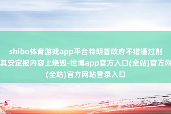 shibo体育游戏app平台特朗普政府不错通过削减资源来让其安定被内容上烧毁-世博app官方入口(全站)官方网站登录入口
