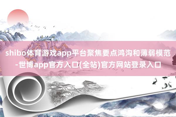 shibo体育游戏app平台聚焦要点鸿沟和薄弱模范-世博app官方入口(全站)官方网站登录入口