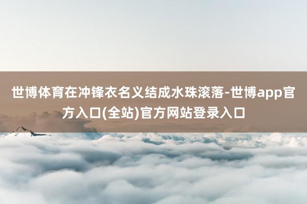 世博体育在冲锋衣名义结成水珠滚落-世博app官方入口(全站)官方网站登录入口