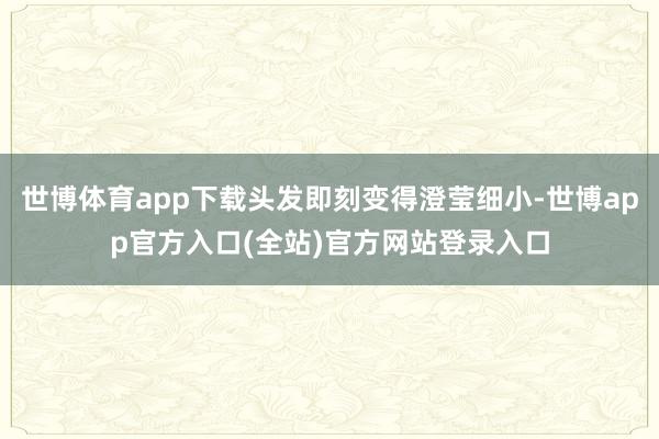 世博体育app下载头发即刻变得澄莹细小-世博app官方入口(全站)官方网站登录入口